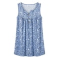 thumbnail image 4 of RMGVDSD Tank Tops For Women Fashion Summer Floral Print Tank Top Round Neck Sleeveless Folded Front Tunic Tops Casual Basic Loose Shirts Trendy Tank Tops, 4 of 4