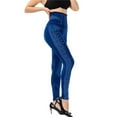 thumbnail image 5 of SELONE Butt Lifting Leggings High Waist Butt Lifting Casual Print Fashion Denim Utility Dressy Everyday Soft Capris Leggings for Women Capri Jeggings for Women Athletic Leggings for Women 8-Blue S, 5 of 9