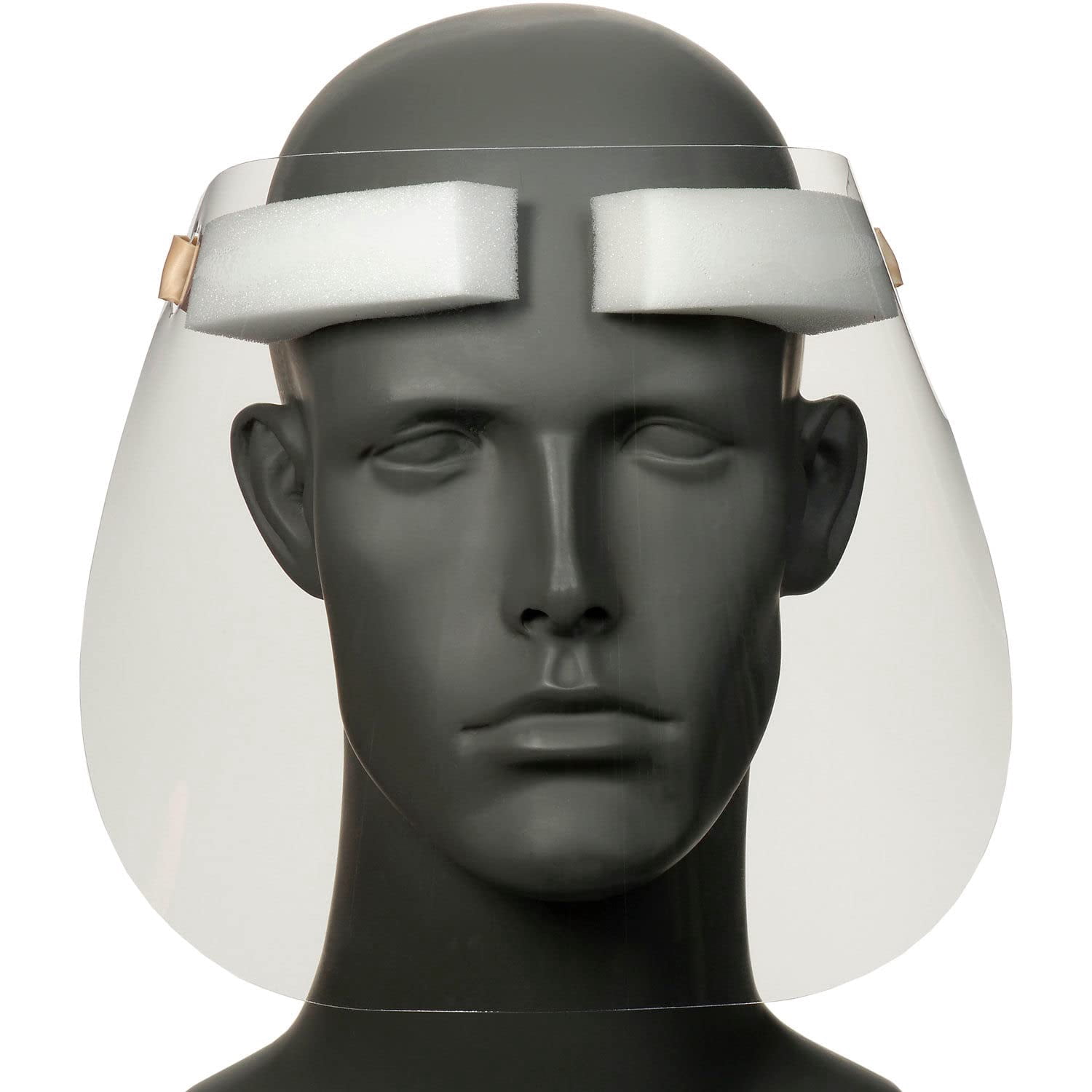 Disposable Face Shield, Polycarbonate, .03mm Thick, Elastic Strap, Lot of 100