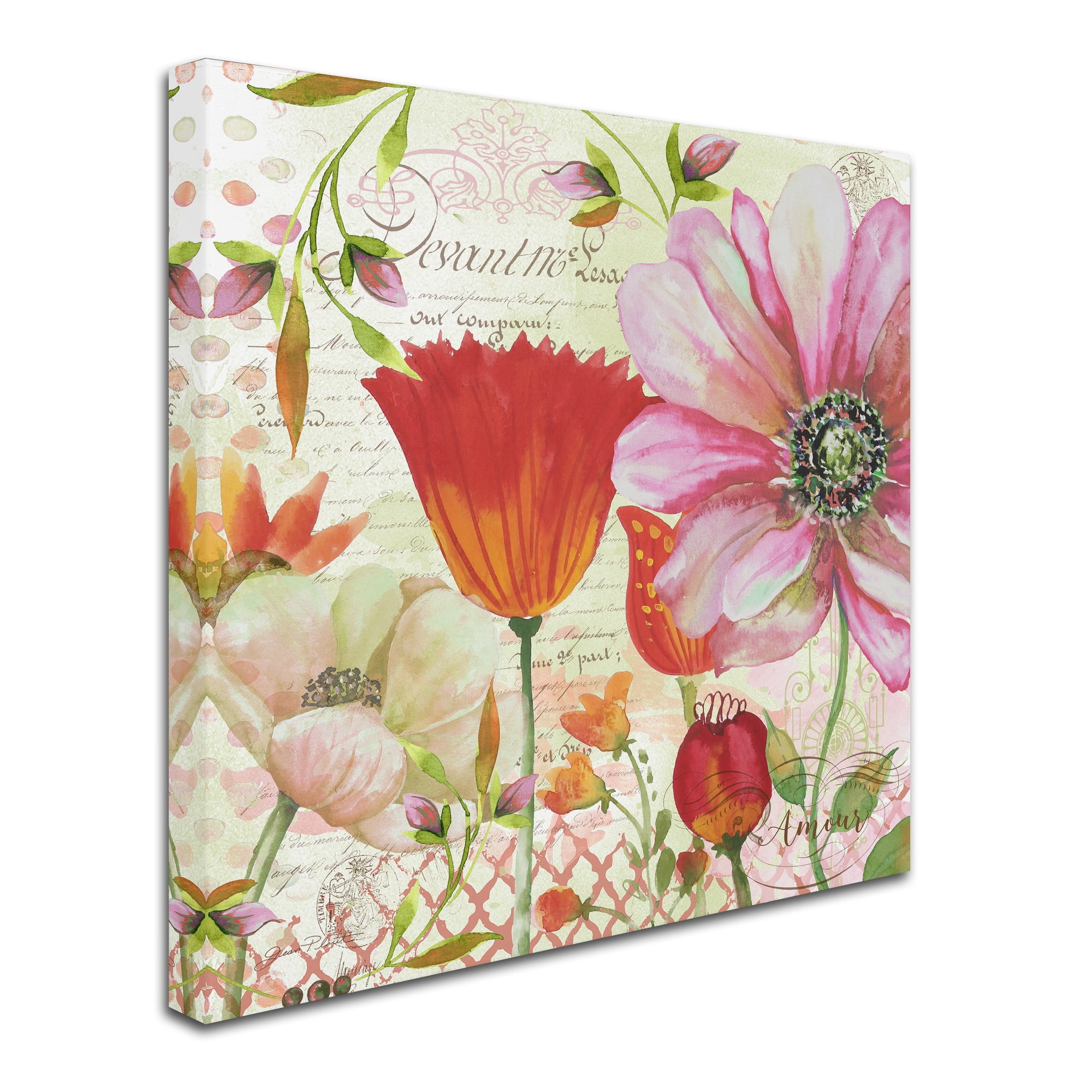 Trademark Fine Art 'Floral Love Song 2' Canvas Art by Jean Plout