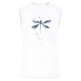 thumbnail image 4 of Camiseta sin mangas con cuello redondo y estampado informal a la moda para mujer Pompotops  lopia991339, 4 of 5