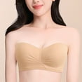 thumbnail image 2 of ShomPort Strapless Bandeau Bras for Womens Padded Backless Supportive Solid Color Seamless Elastic Underwear, 2 of 8