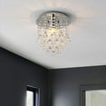 thumbnail image 7 of JONATHAN Y Lillibet 9.88" 1-Light Traditional Transitional Iron LED Semi Flush Mount, Chrome/Clear, JYL9900A, 7 of 7