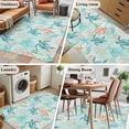 thumbnail image 6 of Teal Sea Turtle Starfish Washable Area Rugs 3'x5', Summer Beach Coral Shell Blue Low Pile Throw Living Room Rug Non-Slip Sturdy Edge Binding Carpet for Indoor Entryway Bedside Kitchen, 6 of 9