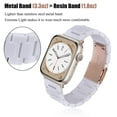 thumbnail image 3 of V-MORO Resin Band Compatible with Apple Watch Bands Series 9/8/7 41mm 40mm 38mm iWatch 6/5/4/3/2/1/SE with Starlight Stainless Steel Buckle Wristband Strap Women Men, 3 of 6