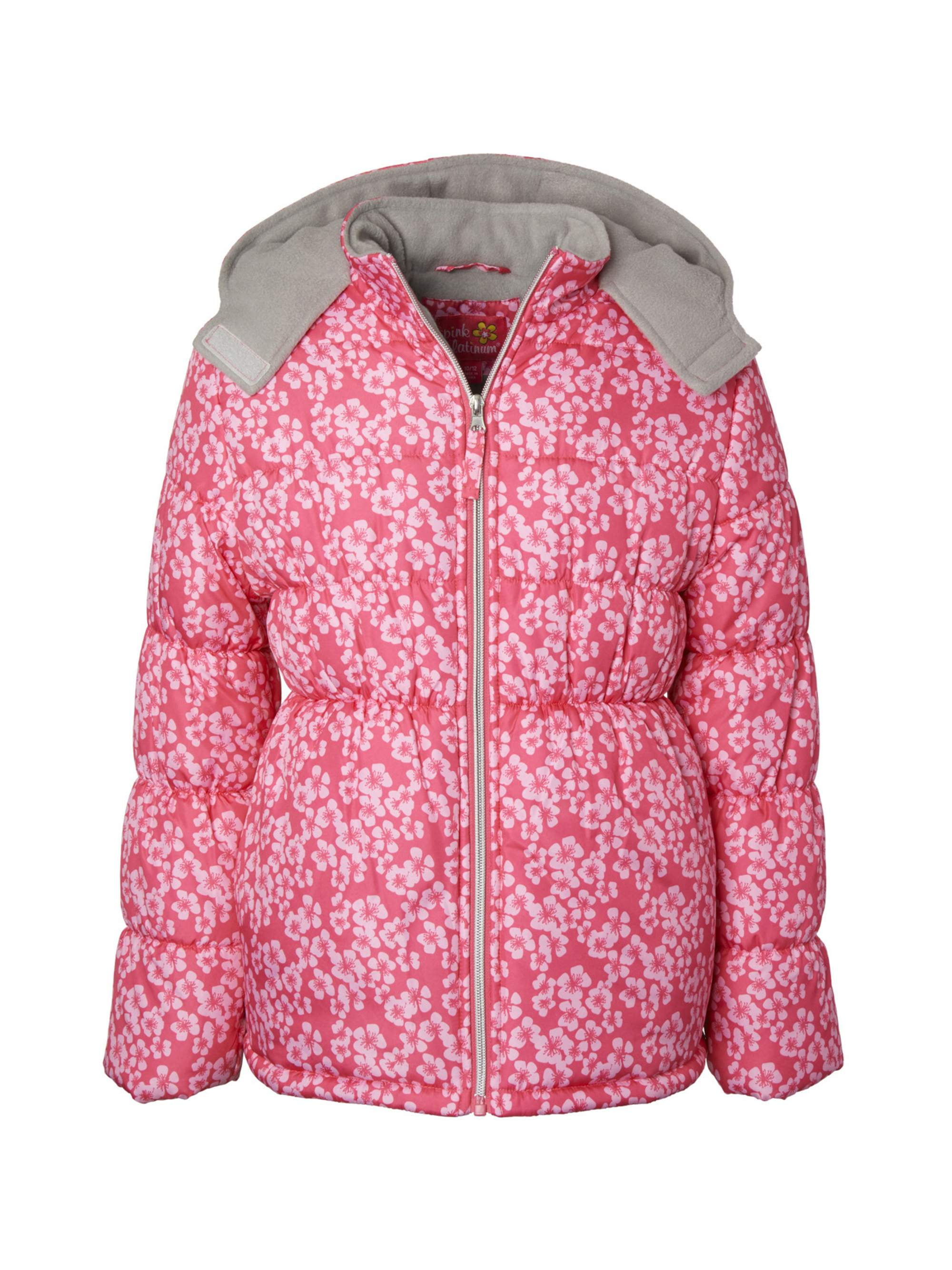 Pink Platinum Toddler Girl Floral Winter Jacket Coat