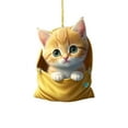 thumbnail image 6 of TONAIN 2D Cat Car Charm Rear View Mirror Hanging Pendant Cute Cat Dog Ornaments, 6 of 8