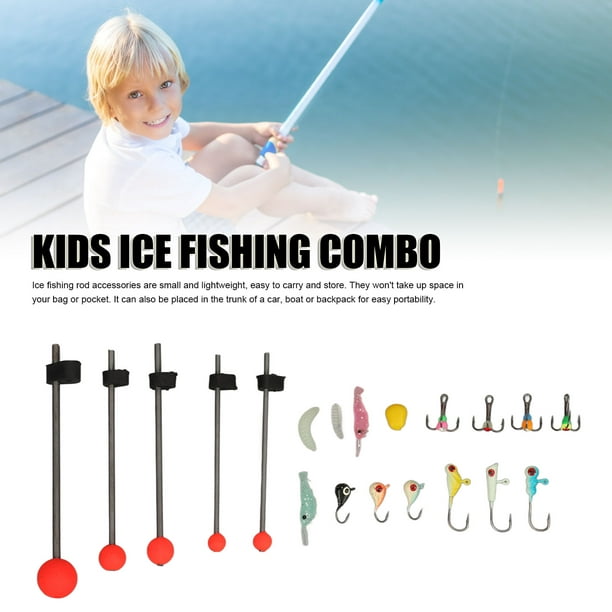 Rod Kids Ice Fishing Combo Portable Stainless Steel EVA Rubber With Rod  Spring Rod Tip Soft Bait Corn Grain Hook Kids Winter Fishing Kit For  Outdoor 