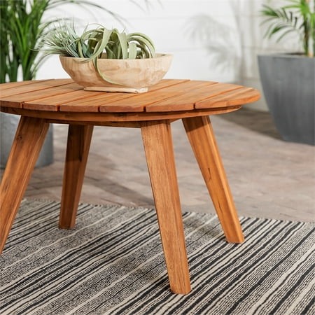 Walker Edison 30 Solid Acacia Wood Round Coffee Table In Brown Canada Solid Acacia Wood Round Coffee Table, 30 Round Solid Wood Coffee Table