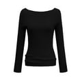 thumbnail image 4 of IROINNID Reduced Womens Sweater Off-The-Shoulder Pullover Sweater Solid Color Casual Short Length Long Sleeve Shirt Sweater Tops, 4 of 4