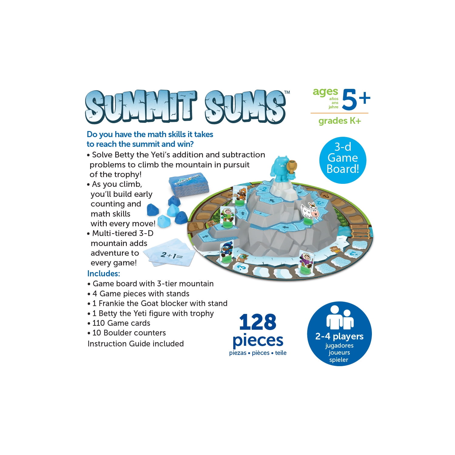 Learning Resources Summit Sums - Math Manipulatives, Montessori  Board Games, Ages 5+