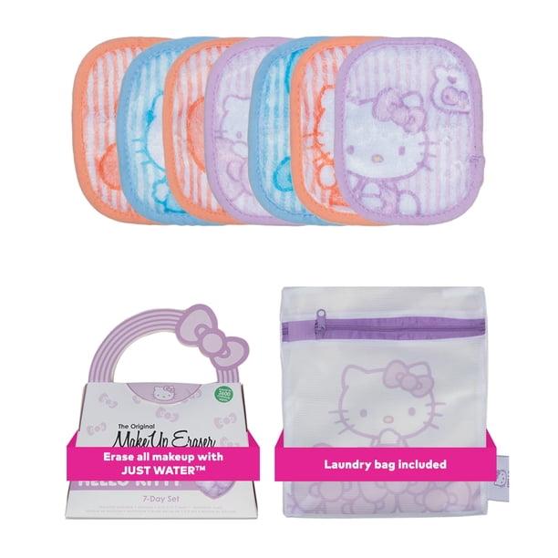 Make Up Eraser Toallitas desmaquillantes Hello Kitty 7-Day Set Elimina Todo el Maquillaje con Agua, Incluyendo rímel, delineador de Ojos, Base, lápiz Labial y Mucho má
