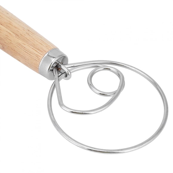 Manual Stainless Steel 2Pcs Pastry Blender Eggbeater Stick, with Oak Handle Dough Mixer Stick, Kitchen Tool for Kitchen Home Pastry Kitchen Utensils Sugar Party