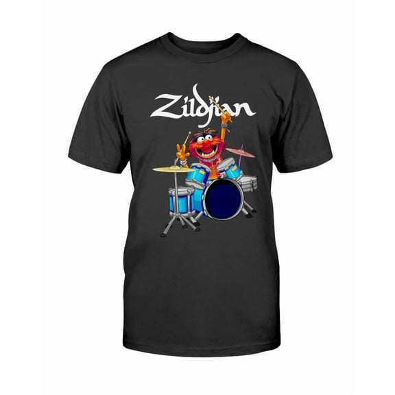 RARE The Muppet Show Zildjian Drums Black Men Cotton T-Shirt Size S-5XL Birthday Gift