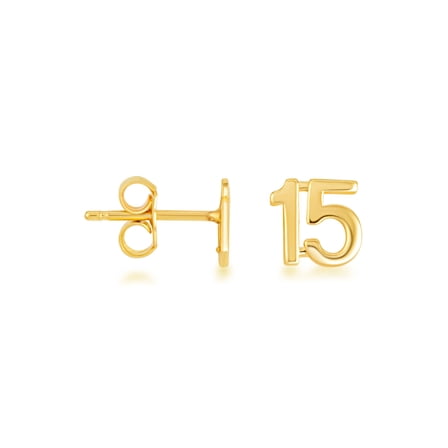 10k Yellow Gold 15 Años Quinceañera Stud Earrings