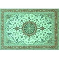 thumbnail image 1 of Ahgly Company Machine Washable Indoor Rectangle Persian Turquoise Blue Traditional Area Rugs, 8' x 12', 1 of 4