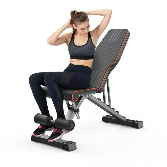 Yoleostore Weight Bench Adjustable Heavy Duty, Assembled & Foldable Workout Bench Press for Home Gym, Indoor Multi-Purpose Exercise Incline Decline Bench