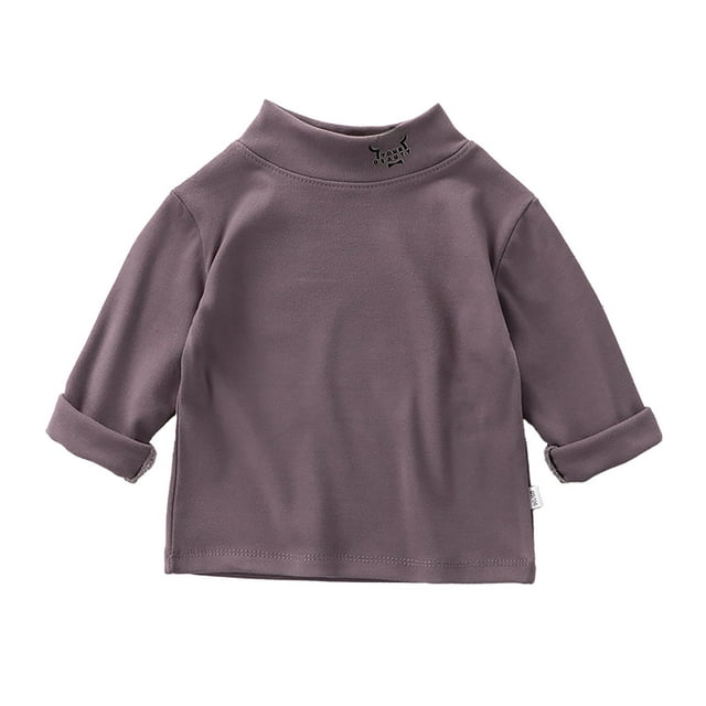 AWZXDE Childrens Velvet Half Turtleneck Base Layer Long Sleeve Tops With Neckline Print For Baby Autumn Winter