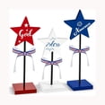 thumbnail image 3 of Independence Day Wooden Five-Pointed Star, Freestanding Tabletop Ornament, Patriotic Handcrafted Artwork, 4th Of July Party Decor for Home Holiday Display, Multicolor B, 3 of 6