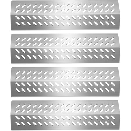 Stainless Steel Grill Heat Plates – Adjustable Burner Covers, Flame Tamer, Replacement BBQ Accessory For Gas Grills, Set Of 4