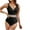 Black, variant on UTSJKR One Piece Swimsuit for Women Tummy Control V Neck Slimming Sexy Bathing Suit Color Block Padded Beach Swimwear Blue L