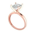 thumbnail image 2 of 2 ct Princess Cut White Sapphire Solitaire 18K Rose Gold Womens Engagement Ring, 2 of 5