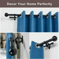 thumbnail image 3 of Double Curtain Rods for Windows 36-72 Inches, Adjustable Decorative Window Treatment Curtain Rod with Round & Barrel Finials, 1-Inch Front and 5/8 Inch Back Matte Black Double Telescoping Drapery Rod, 3 of 6