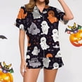 thumbnail image 2 of Fgnfyis Ensemble de Pyjama Décontracté Imprimé pour Femmes et Shorts Pyjama d'Halloween Femmes Navy_004 S, 2 of 6