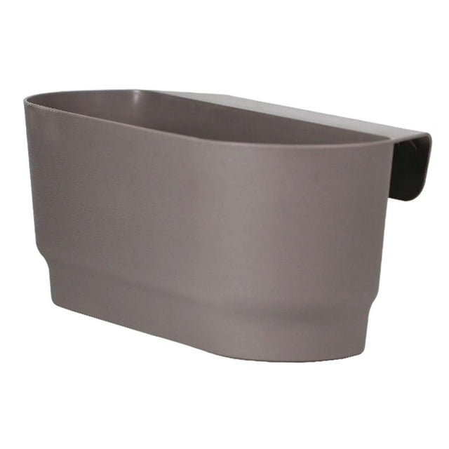 LOVIVER Railing Planter Modern Hanging Flower Pot for Farmhouse Outdoor Plants Porch 39.5cmx18cm Gray