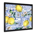 thumbnail image 2 of Designart 'Geometrical Pattern of Lemon Ornament On Blue I' Tropical Framed Art Print, 2 of 4