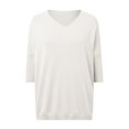 thumbnail image 4 of Women's Spring Casual 3/4 Sleeve V Neck Loose Knit Sweater Top - Solid Color Pullover - M-XXL, 4 of 5