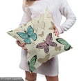 thumbnail image 4 of Ambesonne Blue and Pink Fabric by the Yard Upholstery, Vintage Butterflies, 3 Yards, Eggshell Multicolor, 4 of 4
