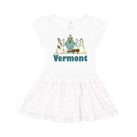 

Inktastic Cute Vermont Snow Kids Gift Toddler Girl Dress