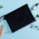 thumbnail image 2 of Nvzi 3 bolsas de maquillaje A6, bolsa de cosméticos, carpeta de archivos, bolsa de malla, bolsas de papel, carpetas, bolsa de almacenamiento de documentos, 8,27 x 4,53 pulgadas, color negro, 2 of 4