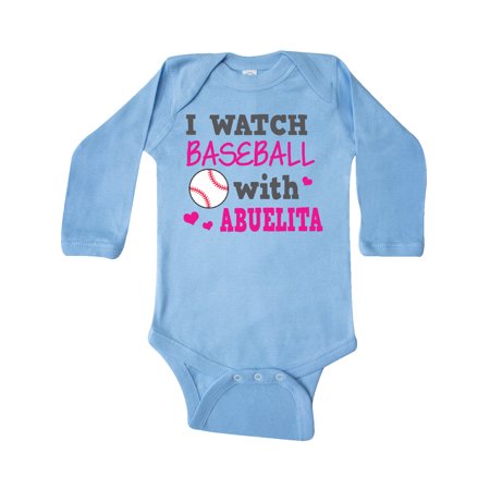 

Inktastic I Watch Baseball with My Abuelita Gift Baby Girl Long Sleeve Bodysuit