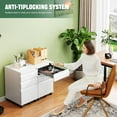 thumbnail image 4 of 3 Drawer Mobile File Cabinet with Lock, Under Desk Metal Filing Cabinets for Home Office Organizer Letters/Legal/A4(Fully Assembled-White), 4 of 17