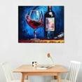 thumbnail image 2 of QZHH Graffiti Wall-Art - Wine Glass Wall Art for Kitchen - Canvas Art Wall Decor for Living Room Ready to Hang, 2 of 4