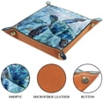 thumbnail image 3 of Jewelry Dish Trinket Tray Home Decor Wedding Gift for Her Small Ring Holder Sea Turtle Fish Underwater Flag, 16x16cm, 3 of 6
