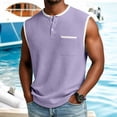 thumbnail image 2 of DagobertNiko Plus Size Tank Tops for Men Sleeveless T Shirts Button up Crew Neck Tops Quick Dry Summer Workout Running Gym Shirts with Pocket, 2 of 6