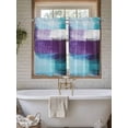 thumbnail image 6 of Purple Teal Ombre Tier Curtains 45 Inches Long, Abstract Modern Oil Painting Gradient Window Treatment Curtain Drapes, Window Half Privacy Curtains for Bedroom Bathroom, 42"x45", 2 Panels, 6 of 7