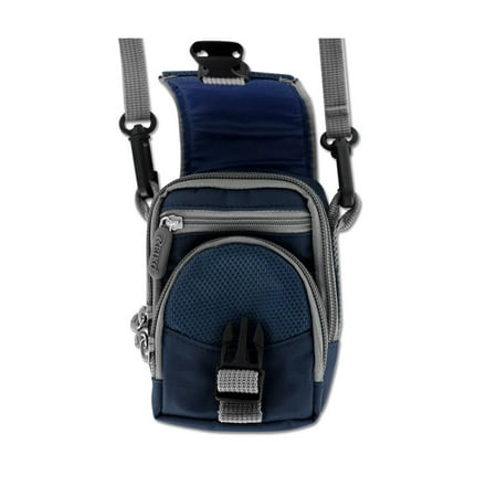 Blue Traveler around the Neck / Shoulder Strap Carry Case fits TCL Flip Pro, TCL FLIP Flip Phone