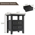 thumbnail image 3 of BLANKSPACE Black Nightstand with Charging Station,Bedside End Table with 2 Drawers and Open Shelf for Bedroom, Sofa Side Cabinet for Living Room, 3 of 14