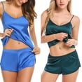thumbnail image 5 of Women Satin Nightgown Sleeveless Low V-neck Sleepwear Valentines Day Suits Home, 5 of 20