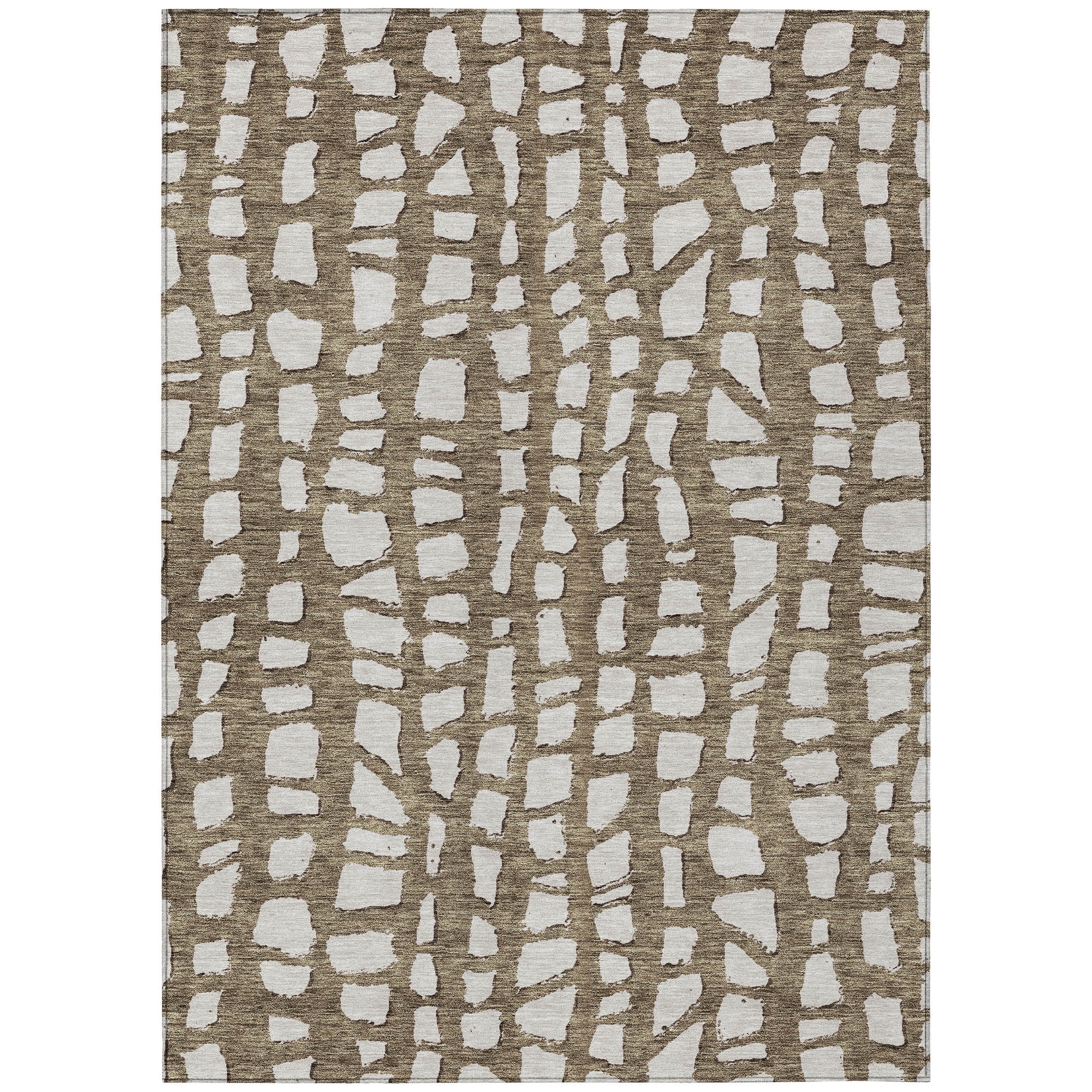 Addison Rugs Chantille Indoor/Outdoor Transitional Squares Brown Washable Rectangle Rug, 10' x 14'