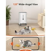 WOPET Automatic Cat Dog Feeder with Camera, App Control Smart Pet Feeder Food, HD Camera for Voice and Video Recording, 7L