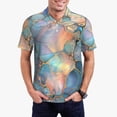 thumbnail image 5 of Yiaed Pastel Abstract Fluid ArtPrint Men's Short Sleeve Polo Shirt,Golf Polo for Men Three-Button Golf Shirt Athletic Casual Collared T-Shirt- Medium, 5 of 7
