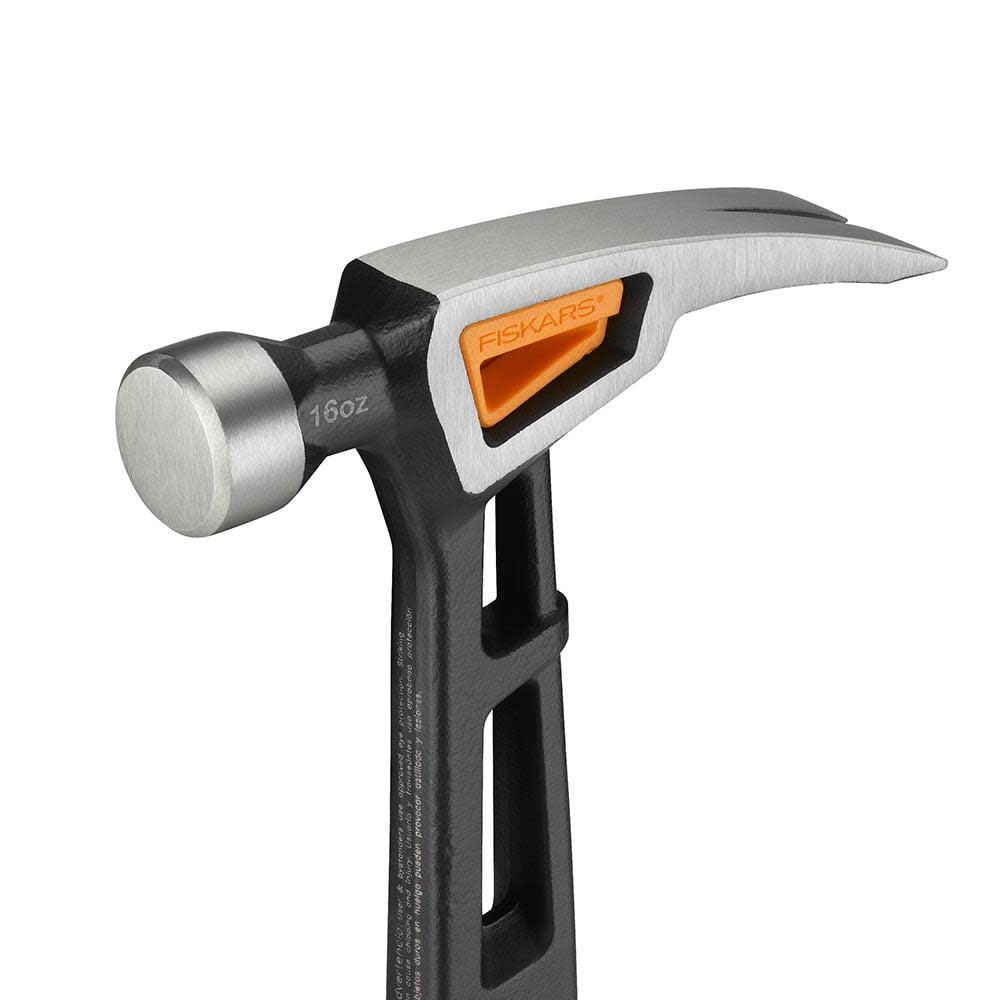 Fiskars 16 Ounce Heading Hammer (13.5 Inch), Black and Orange, 1 Count