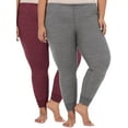 thumbnail image 5 of Fruit of the Loom Women's and Women's Plus Long Underwear Waffle Thermal Bottoms, 2-Pack, 5 of 9
