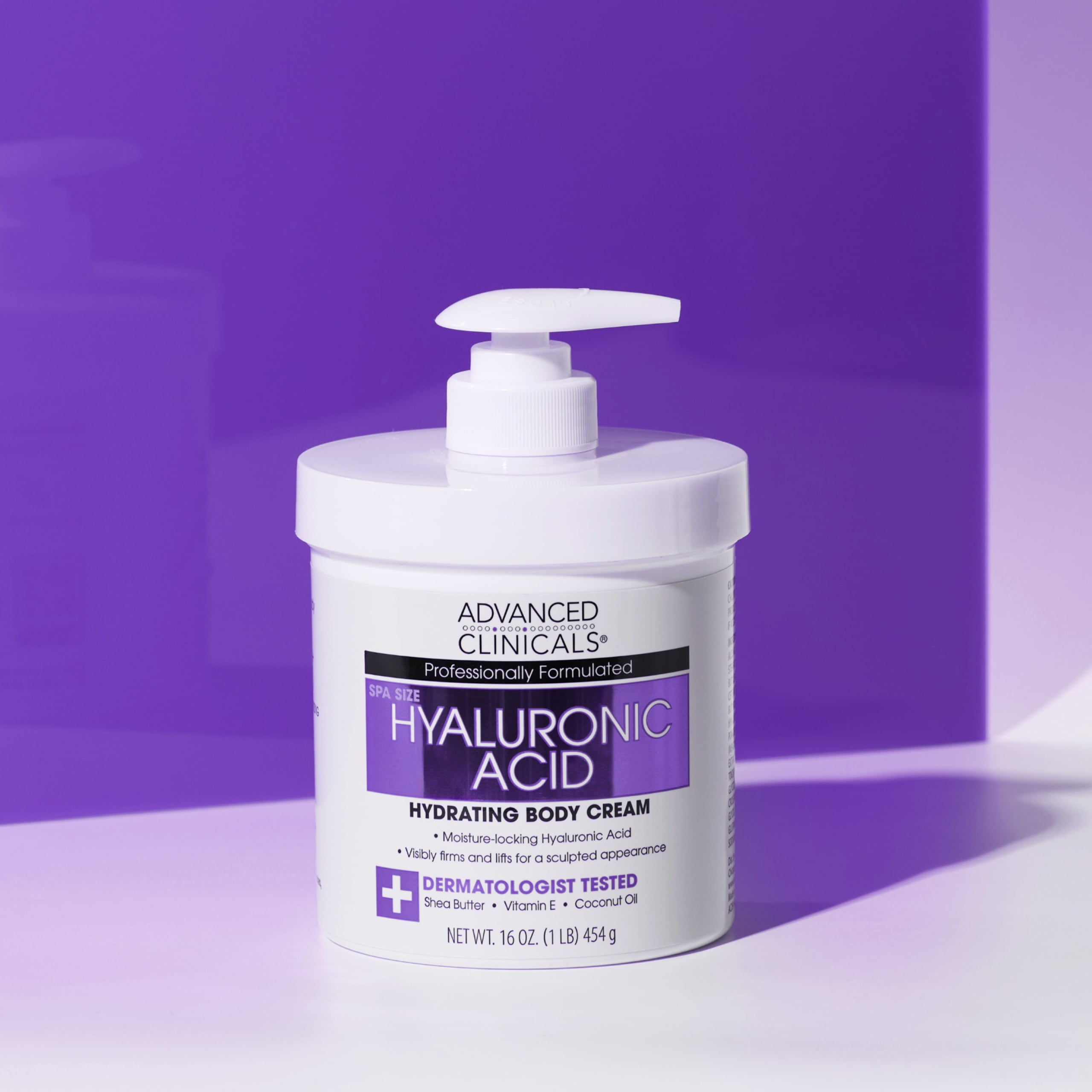 Advanced Clinicals Hyaluronic Acid Body & Face Cream Set of Two 16 fl oz