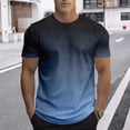 thumbnail image 2 of ZXLBBD Men's T-Shirts Gradient Color Crew Neck Workout Shirts Athletic Performance Comfort Fit Short Sleeve Tee for Gym Training Summer Outdoor T-Shirt,Navy,2XL, 2 of 4
